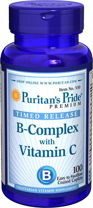 Puritan's Pride Vitamin B-Complex + Vitamin C Time Release-100 Caplets