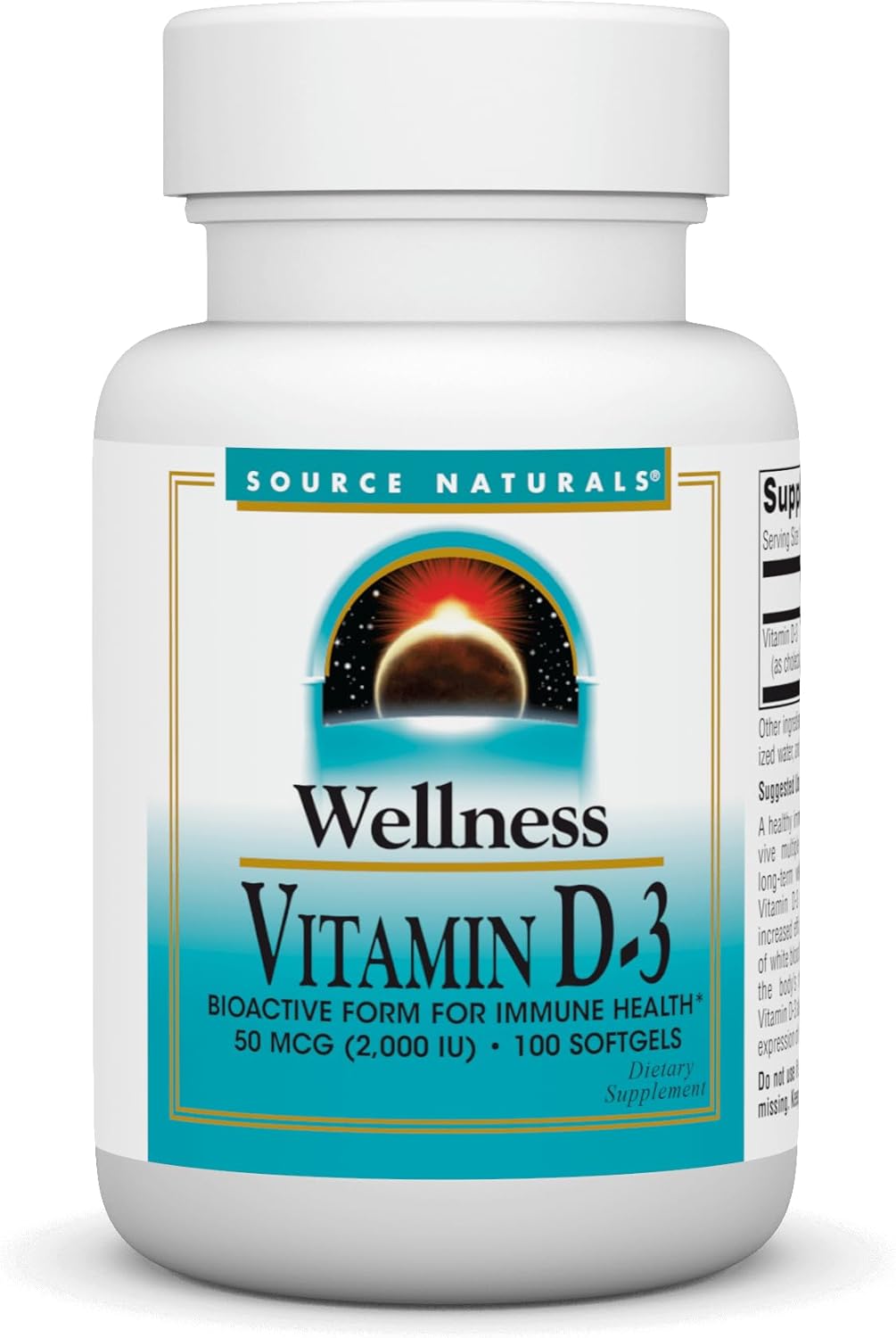 Source Naturals Wellness Vitamin D-3, Bioactive Form For Immune Health