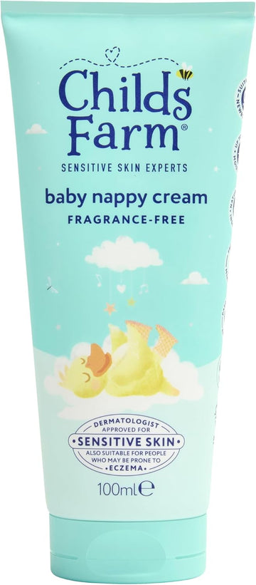 Childs Farm Baby Nappy Cream, Fragrance Free | Soothing, Moisturising & Hydrating | Suitable For Newborns With Dry, Sensitive & Eczema-Prone Skin, 100Ml (Pack Of 2)