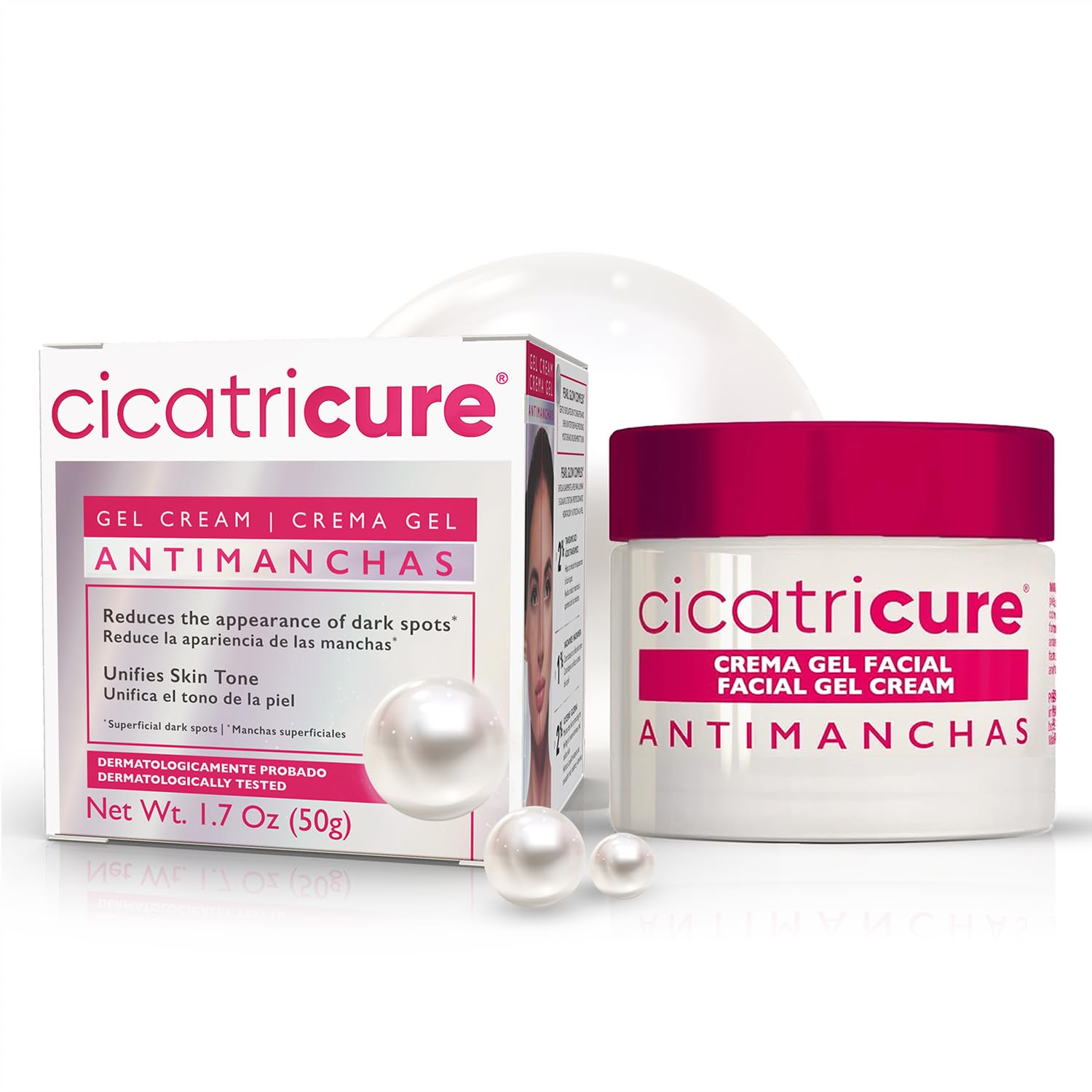 Cicatricure Face Moisturizer, Antimanchas Brightening Moisturizing Gel Cream, Reduces Dark Spots, Patches And Boosts Skin Glow + Natural Radiance, 1.7 Ounces