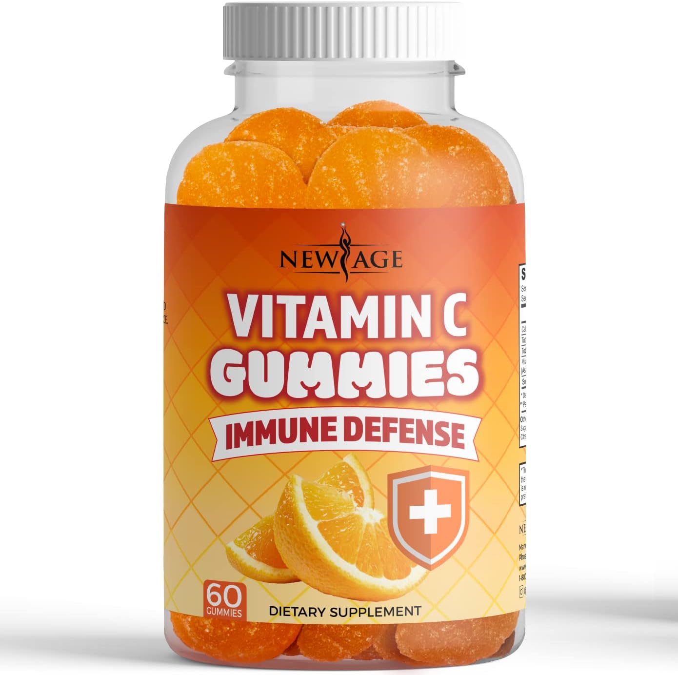 NEW AGE Vitamin C Gummies Orange Vitamin C Gummy - Supports Healthy Immune System - Vegetarian Without Gluten (60 Gummies)