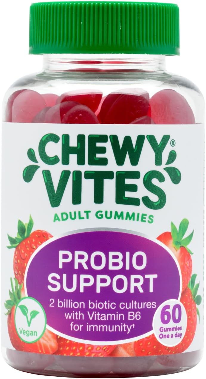 Chewy Vites Adult Super Immune, 60 Multivitamin Gummies, Extra-Strength Vitamin D 2000 Iu, 200Mg Vitamin C, 8Mg Zinc, Elderberry, 2 Months Supply, Real Fruit Juice, Vegan, Elderberry Flavour