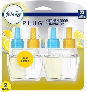 Febreze Kitchen Fade Defy Plug Air Freshener - Fresh Lemon Scent - (2) of 0.87 fl oz Refills