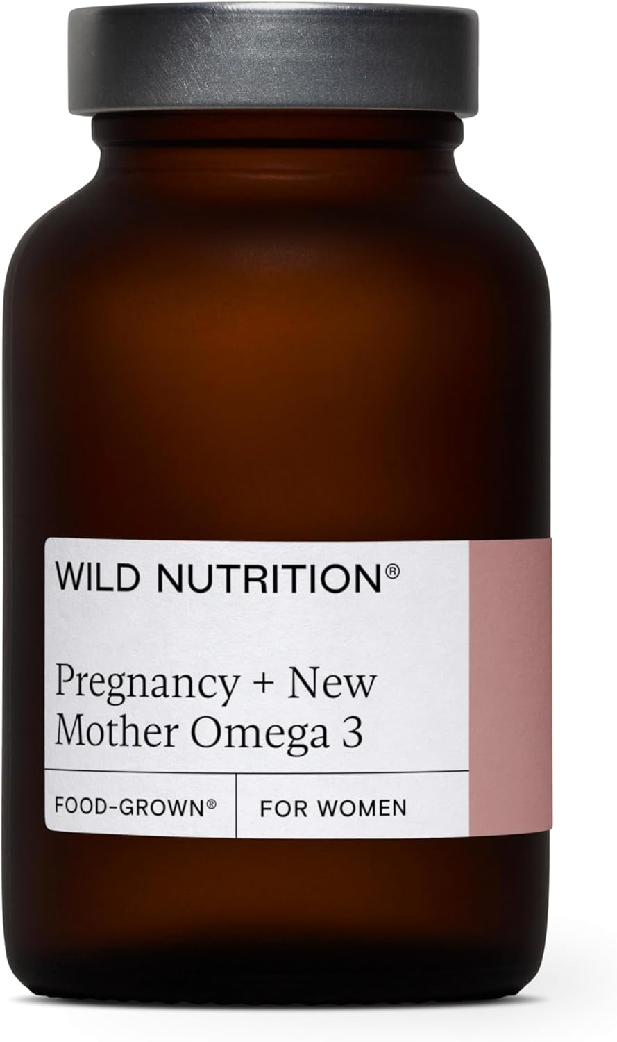 Wild Nutrition Food-Grown® Pregnancy + New Mother Omega 3 | Omega 3 Pregnancy Vitamins For Women | Prenatal Omega 3 Pregnancy Supplement | Sustainably Sourced Essential Fatty Acids & Dha | 60 Capsules