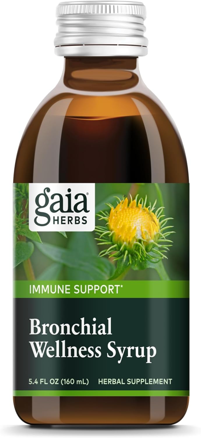 Gaia Herbs Bronchial Wellness Syrup - Immune Support Supplement To Help Maintain Lung Health And Help Provide Comfort For Occasional Sore Throat - 5.4 Fl Oz (Up To 32-Day Supply)
