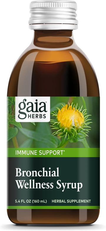 Gaia Herbs Bronchial Wellness Syrup - Immune Support Supplement To Help Maintain Lung Health And Help Provide Comfort For Occasional Sore Throat - 5.4 Fl Oz (Up To 32-Day Supply)