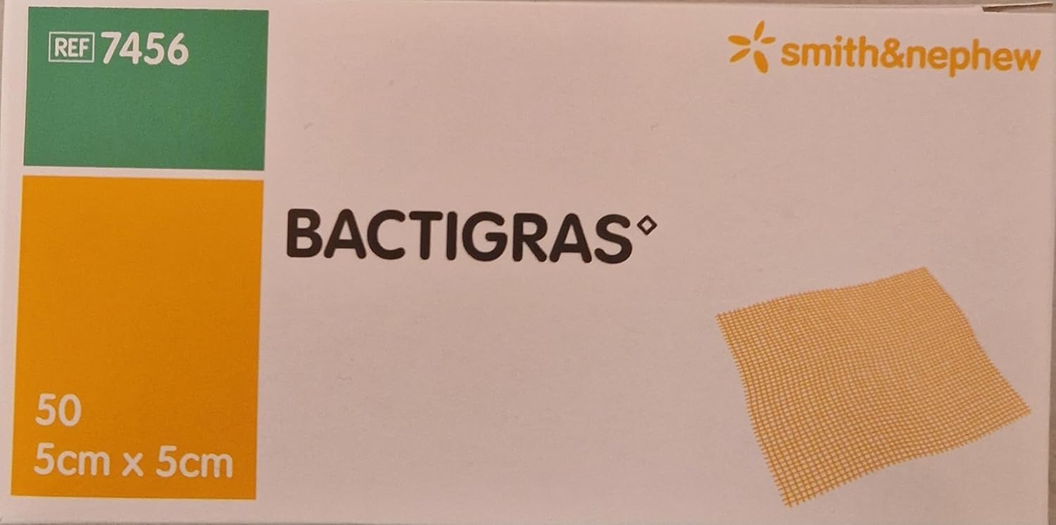Bactigras 7456 Dressings, 5 cm x 5 cm (Pack of 50)