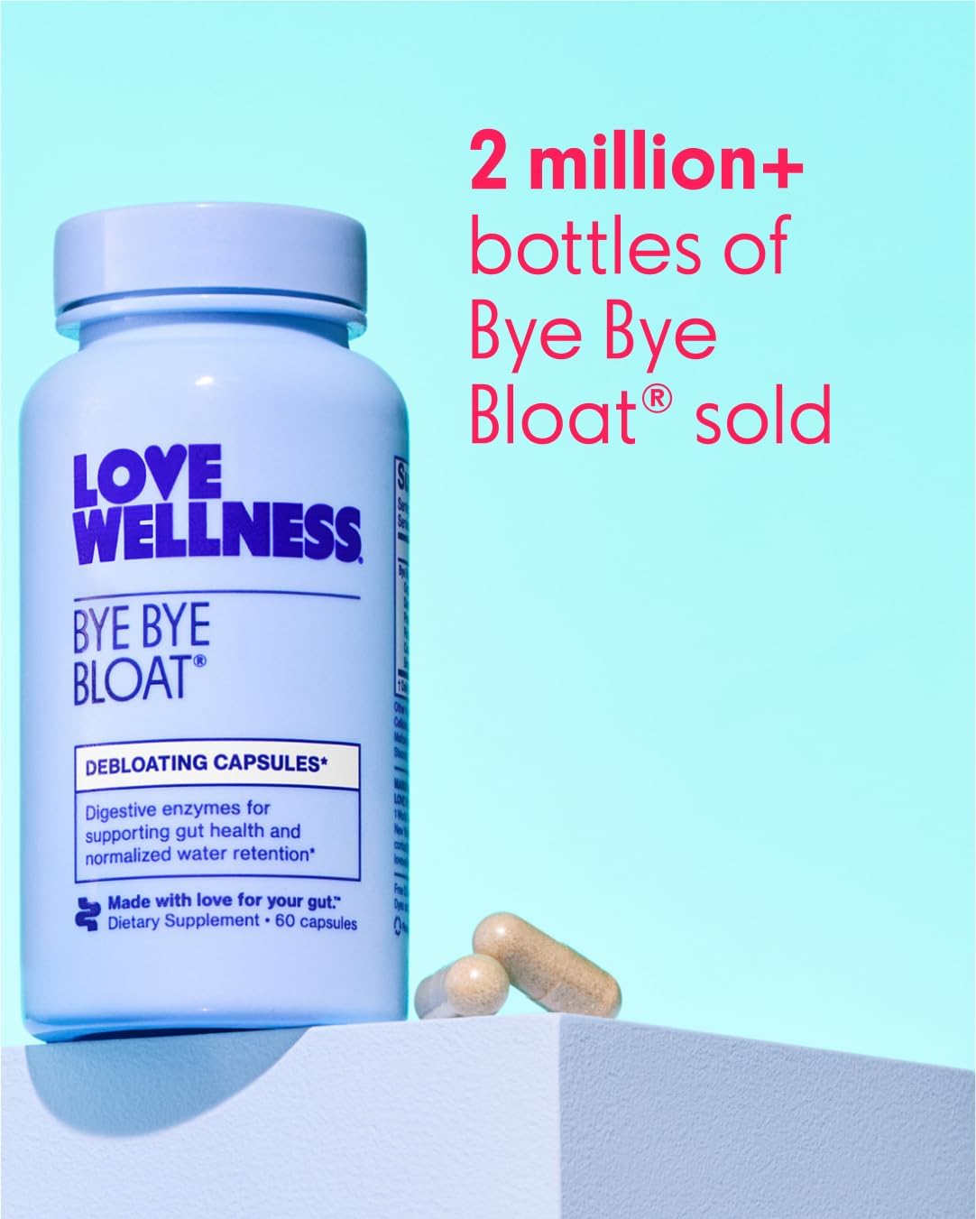 Love Wellness Bye Bye Bloat, Digestive Enzymes | Bloating Relief For Women | Help Reduce Gas Relief & Water Retention | Supports Digestive Health With Fenugreek & Dandelion | 180 Count : Sports & Outdoors