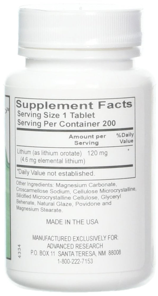 Nci Advanced Research Dr. Hans Nieper Lithium Orotate Tablets 200 Count