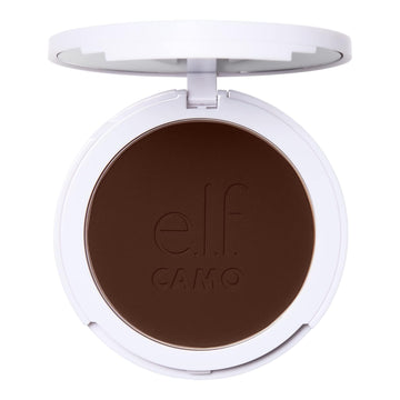 E.L.F. Camo Powder Foundation, Lightweight, Primer-Infused Buildable & Long-Lasting Medium-To-Full Coverage Foundation