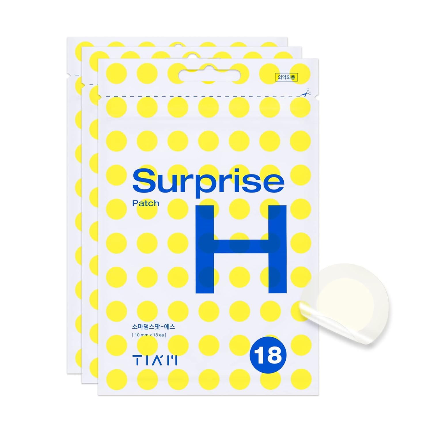 Tiam Surprise H Patch (54 Count, Pack Of 3), Invisible Hydrocolloid Acne Patches