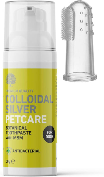 Nature'S Greatest Secret Natural Dog Toothpaste 50G With Colloidal Silver & Msm - Fresh Peppermint Flavour - Vegan & Antibacterial Formula - Supports Gum Care & Oral Hygiene - Uk Made