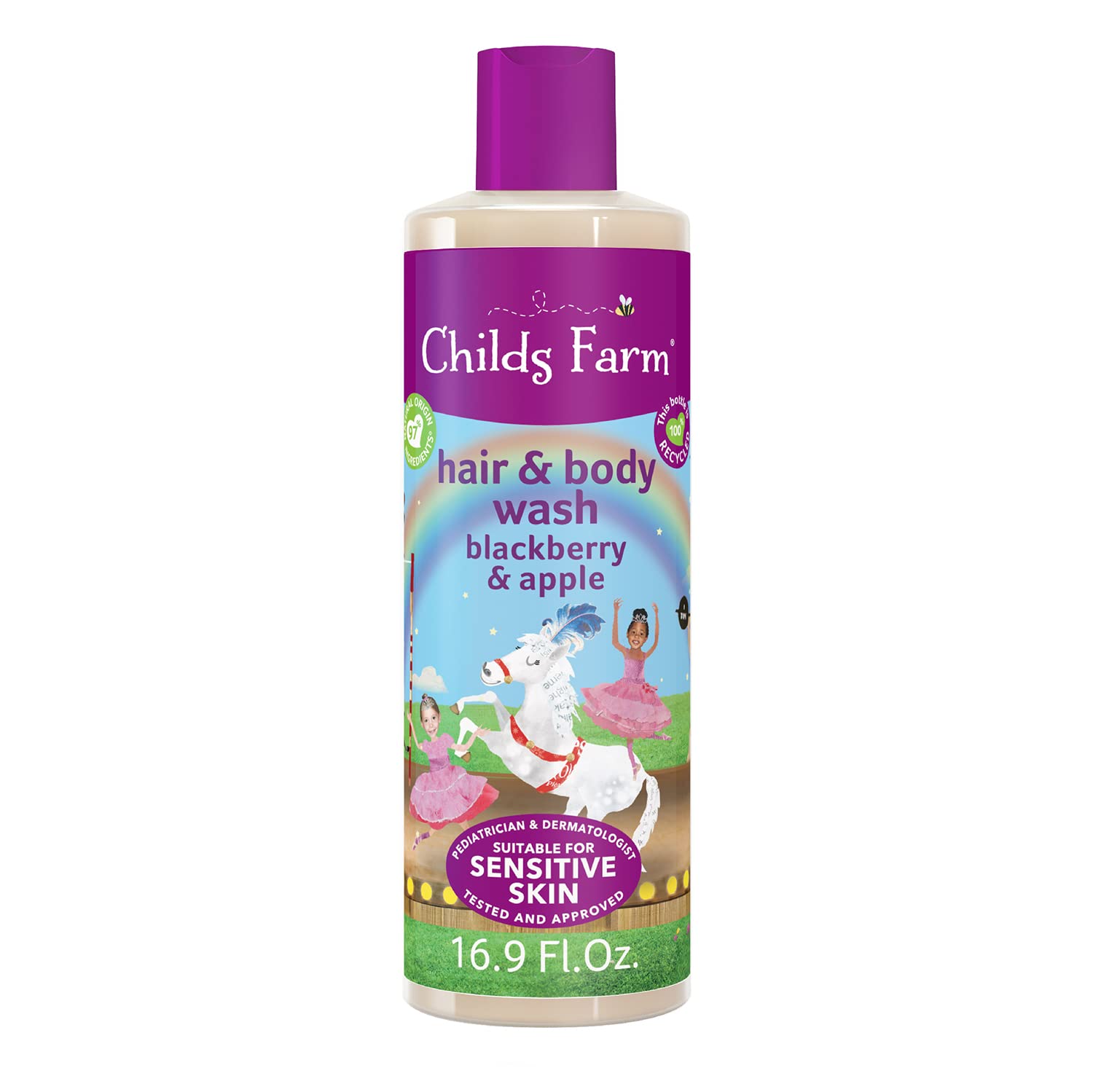 Childs Farm, Kids Hair & Body Wash For Dry, Sensitive Skin, Watermelon & Organic Pineapple, Gently Cleanses, Vegan, Cruelty-Free, 16.9 Fl Oz