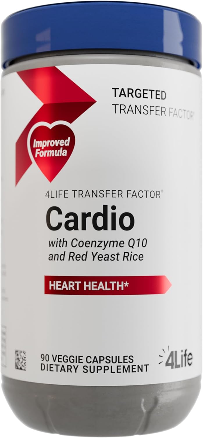 4Life Transfer Factor Cardio - Targeted System Support Dietary Supplement With Ginkgo Biloba, Garlic, Red Yeast Rice, And Resveratrol - 90 Capsules