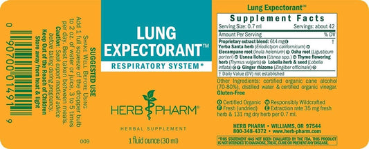 Herb Pharm Lung Expectorant Liquid Herbal Formula to Support Respiratory Immune Response - 1 Ounce (Pack of 1)