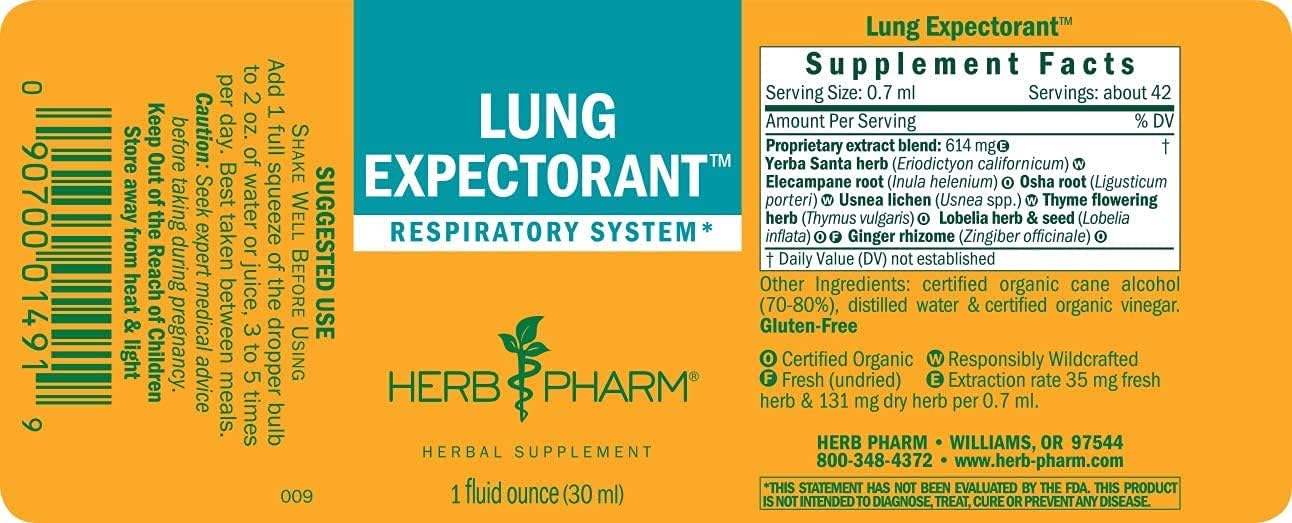 Herb Pharm Lung Expectorant Liq Herbal Formula to Support Respiratory Immune Response - 1  (Pack of 1)