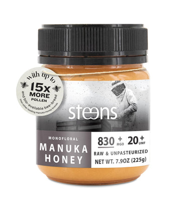 Steens Manuka Honey - Mgo 830+ - Pure & Raw 100% Certified Umf 20+ Manuka Honey - Bottled And Sealed In New Zealand - 7.9 Oz Jar