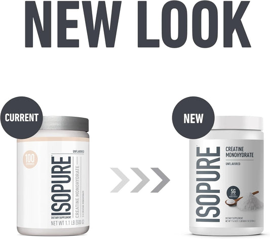 Bundle Of Isopure Bovine Colostrum Supplement Powder, Gently Processed, 90 Servings + Isopure Unflavored Creatine Monohydrate Powder, 5G Creatine Monohydrate Per Scoop, 100 Servings, 500G