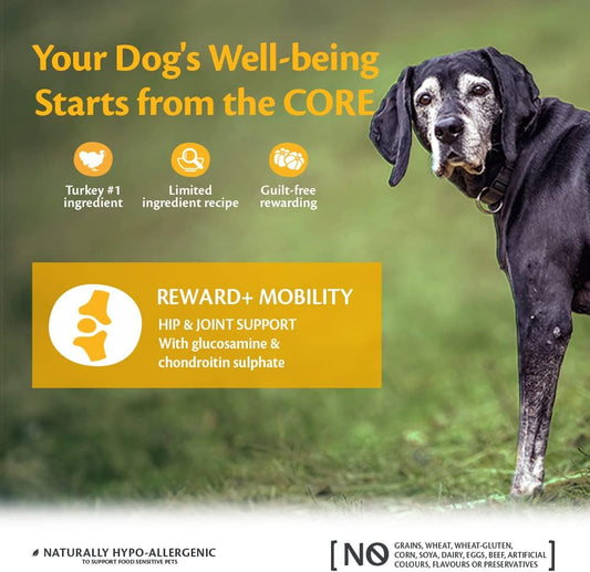 Wellness CORE Reward+ Treats Turkey, Supports Your Dog''s Mobility, Soft Grain Free Dog Treats, 170g?10534