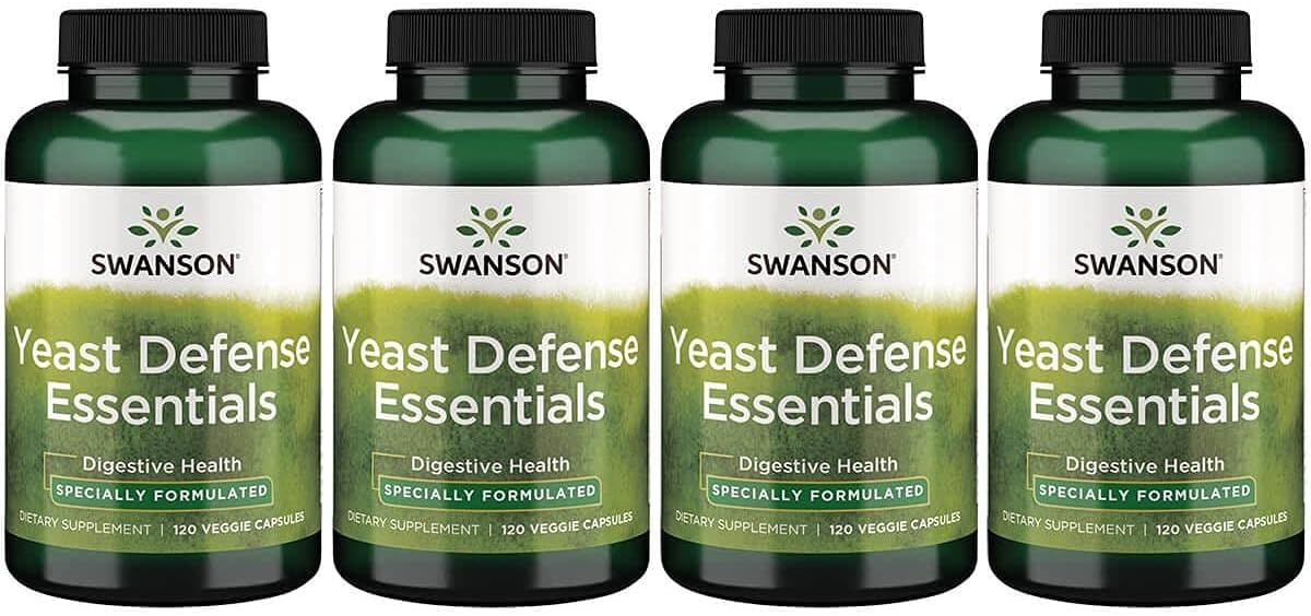 Swanson Yeast Defense Essentials 200 Million Cfu 120 Veg Capsules (4 Pack)