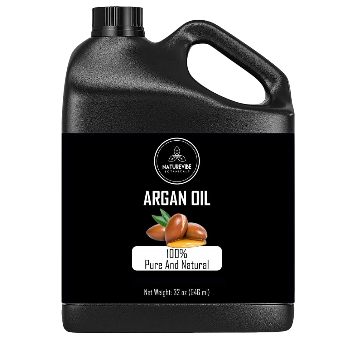 Naturevibe Botanicals Argan Oil 32 Ounces 100% Pure & Natural Morocco Oil | Cold Pressed | Great for Skin, Nails & Hair | Non-Greasy Body Oil | Face Moisturiser (946 ml)