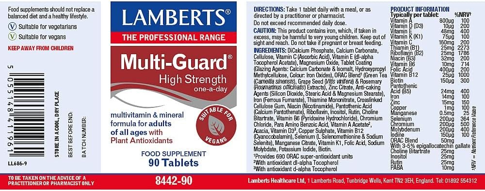Multi-Guard High Potency 90 Tablets of Lamberts : Amazon.co.uk: Health & Personal Care