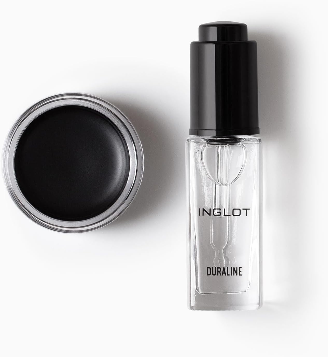 Inglot Killer Couple Set | Duraline + Amc Eyeliner Gel 77 | Black Eyeliner | Prolong Makeup Durability | Transparent | Waterproof | Cruelty-Free | Hypoallergenic |