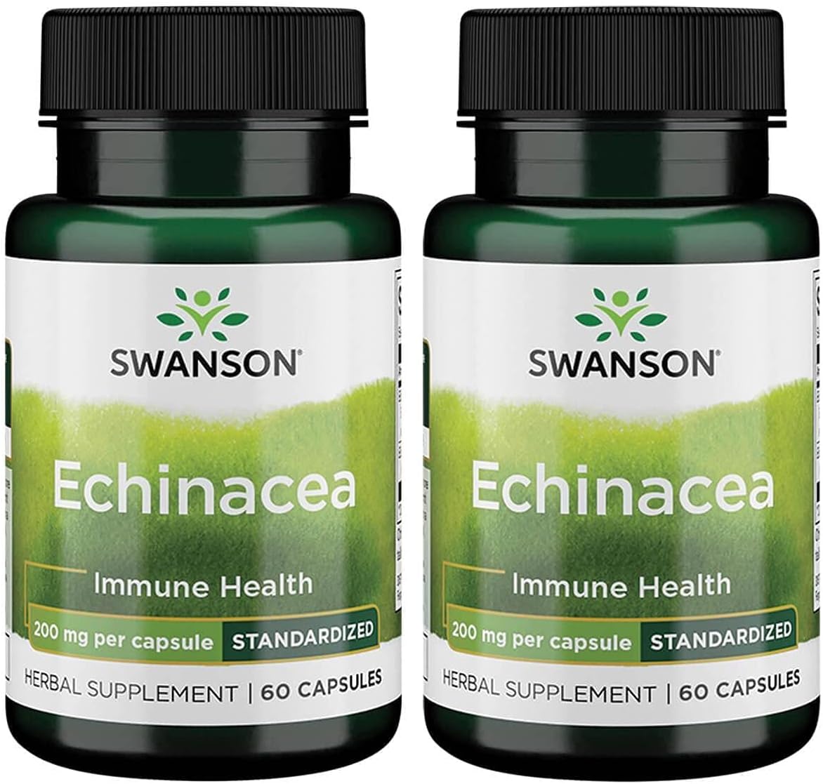 Swanson Echinacea (Standardized) 200 Milligrams 60 Capsules (2 Pack)