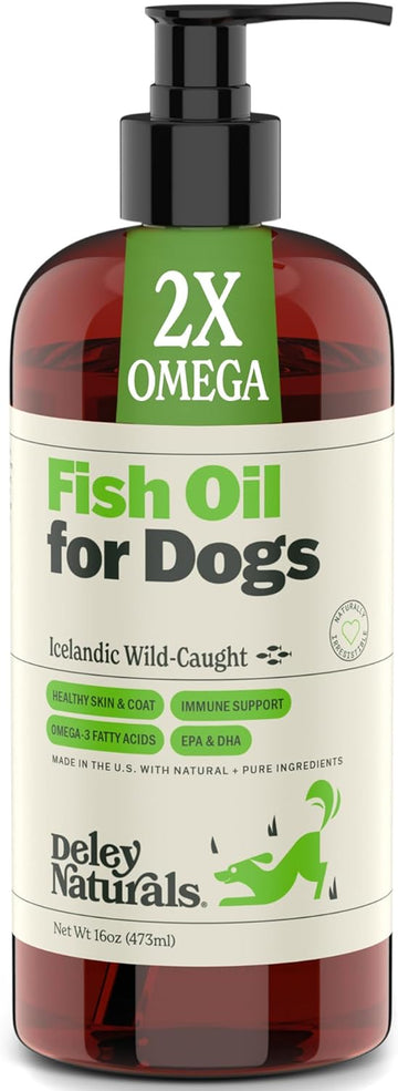 Wild Caught Fish Oil for Dogs - 16oz - Omega 3-6-9, GMO Free - Reduces Shedding, Supports Skin, Coat, Joints, Heart, Brain, Immune System - Highest EPA & DHA Potency - Only Ingredient is Fish