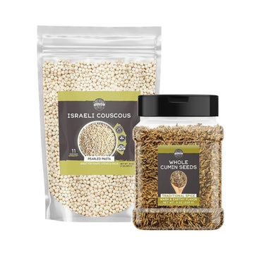 Birch & Meadow Israeli Couscous And Whole Cumin Seeds Bundle, Various Sizes, Couscous & Spices, Warm Flavors