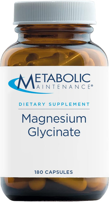 Metabolic Maintenance Magnesium Glycinate - Absorbic Acid & Ascorbyl Palmitate Vitamin C Supplement - Magnesium Bisglycinate 125mg Supplement to Support Muscle & Nerve Function (180 Capsules)