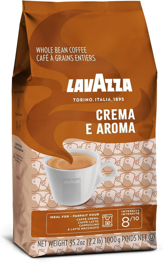 Lavazza Crema E Aroma Whole Bean Coffee Blend, 2.2-Pound Bag , Balanced Medium Roast With An Intense, Earthy Flavor And Long Lasting Crema, Non-Gmo