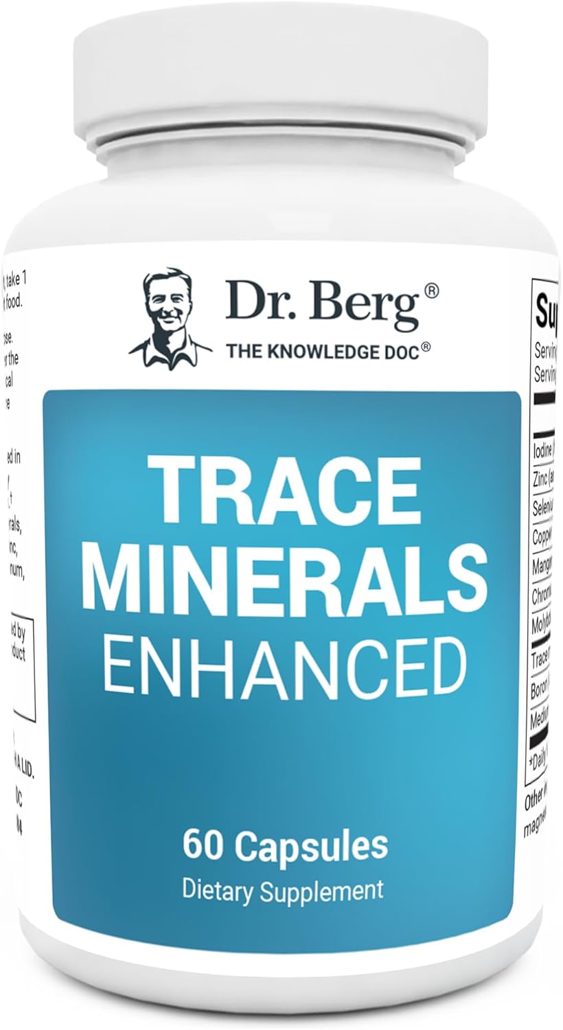 Dr. Berg Trace Minerals Enhanced Complex - Complete With 70+ Minerals Including 10 Mg Of Zinc - Dietary Supplement - 60 Capsules