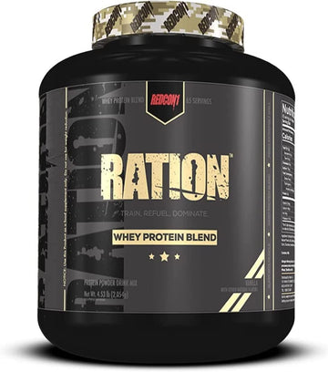 REDCON1 Ration Whey Protein, Vanilla - Keto Friendly + Gluten Free Whe