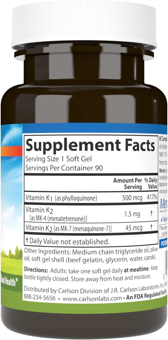 Carlson Labs K Complete Softgels, 90 Count