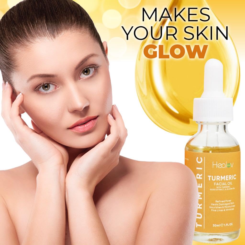 Turmeric Serum For Face & Body - All Natural Skin Brightening Serum For Dark Spots - Turmeric Facial Repair Cleanses Skin, Fights Acne, Evens Tone, Minimizes Pores - Pure Facial Oil : Beauty & Personal Care