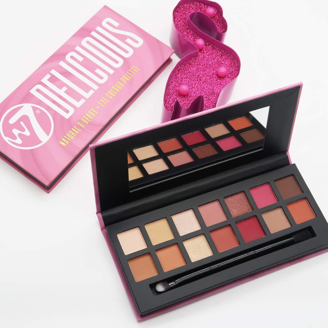 W7 Delicious Eyeshadow Palette - 14 Natural, Berry Toned Colors - Flawless Long-Lasting Makeup : Beauty & Personal Care