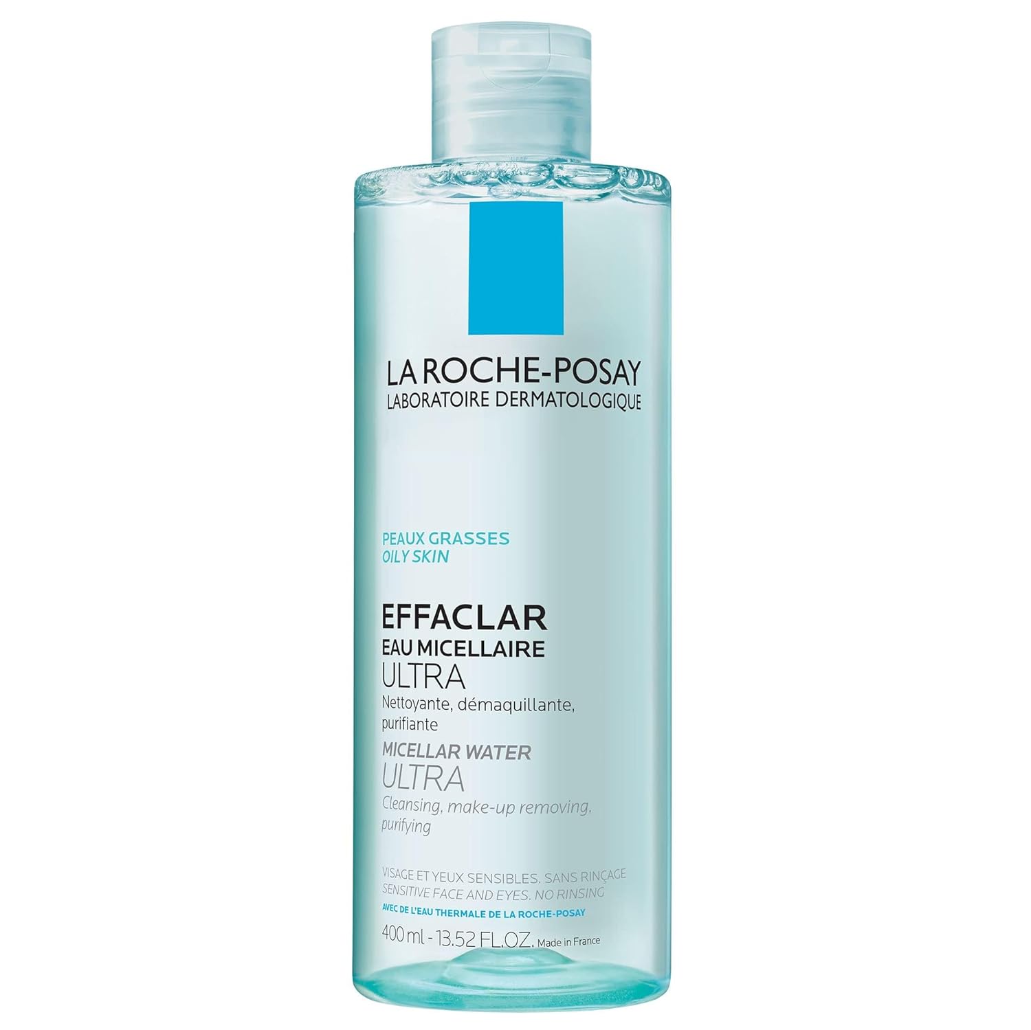 La Roche-Posay Effaclar Micellar Cleansing Water Toner For Oily Skin, Oil Free Makeup Remover, Safe For Sensitive Skin With Thermal Spring Water, 13.52 Fl Oz (Pack Of 1)