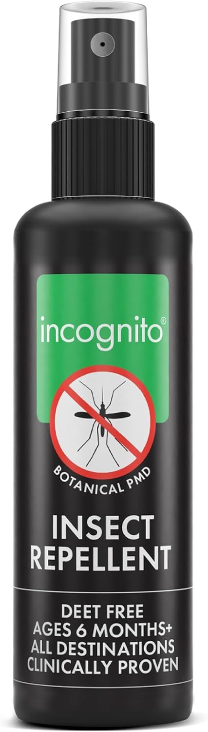 Incognito Insect Repellent Spray, 100Ml - Natural Deet Free, Shields From Wide Range Of Biting Insects. Clinically Proven Protection From Ticks & Dengue Carrying Mosquitoes, Organic Mosquito Repellent