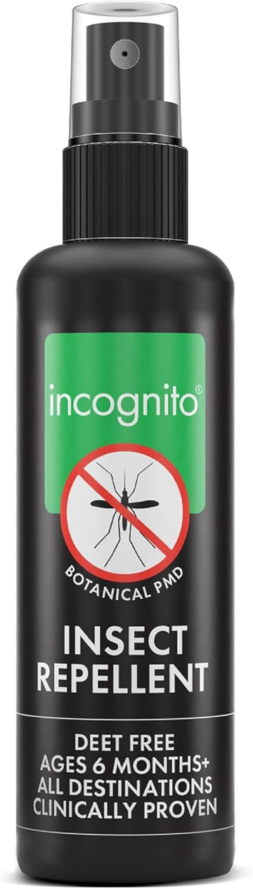 Incognito Insect Repellent Spray, 100Ml - Natural Deet Free, Shields From Wide Range Of Biting Insects. Clinically Proven Protection From Ticks & Dengue Carrying Mosquitoes, Organic Mosquito Repellent