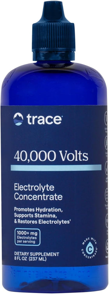 Trace Minerals 40,000 Volts - Concentrate Supplement Drops For Electrolyte Support - Support Muscle Health & Vitality - Workout Drink To Aid Hydration - 8 Fl Oz (48 Servings)