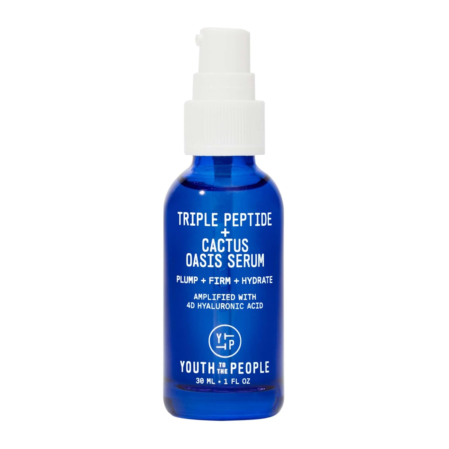 Youth To The People Triple Peptide + Oasis Face Serum (1 Fl Oz), Hydrates + Plumps Dry Skin, Hyaluronic Acid + Peptides, Fragrance-Free, Vegan
