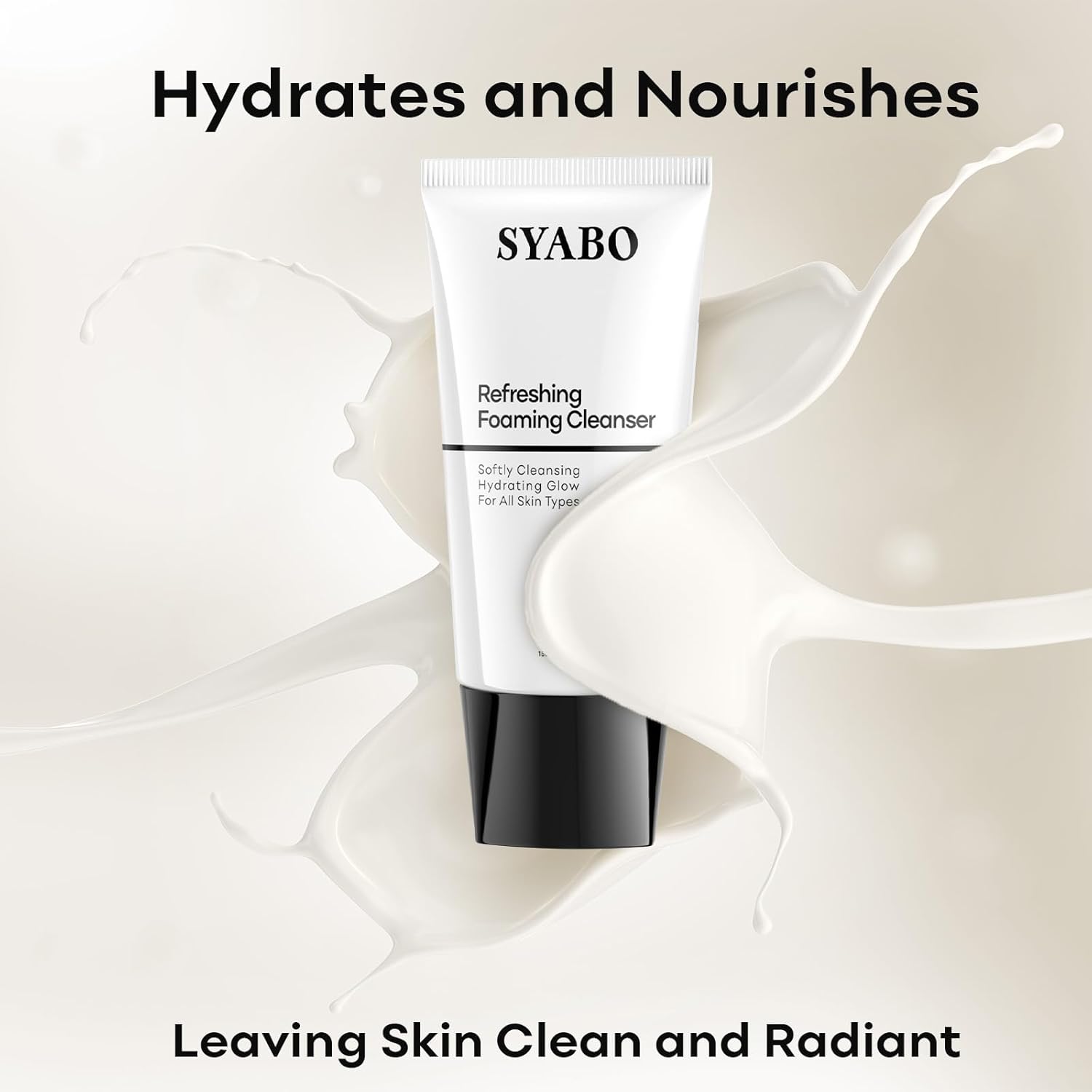 SYABO Refreshing Foaming Facial Cleanser, Gentle Cleansing and Non-irritating, Face Wash for Oil control and Moisturizing 5.07 oz : Beauty & Personal Care