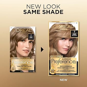 L'Oreal Paris Superior Preference Fade-Defying + Shine Permanent Hair Color, 7 Dark Blonde, Pack Of 1, Hair Dye