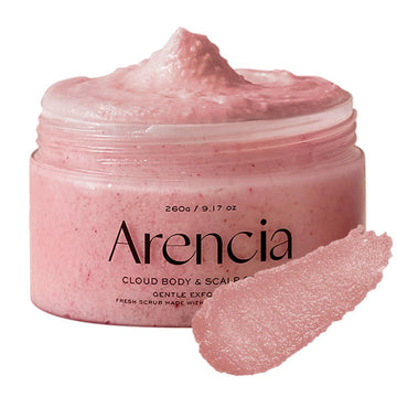 Fresh Cloud Sea Salt Body & Scalp Scrub (Pink) - Exfoliant, Bump Eraser For Silky Smooth Skin