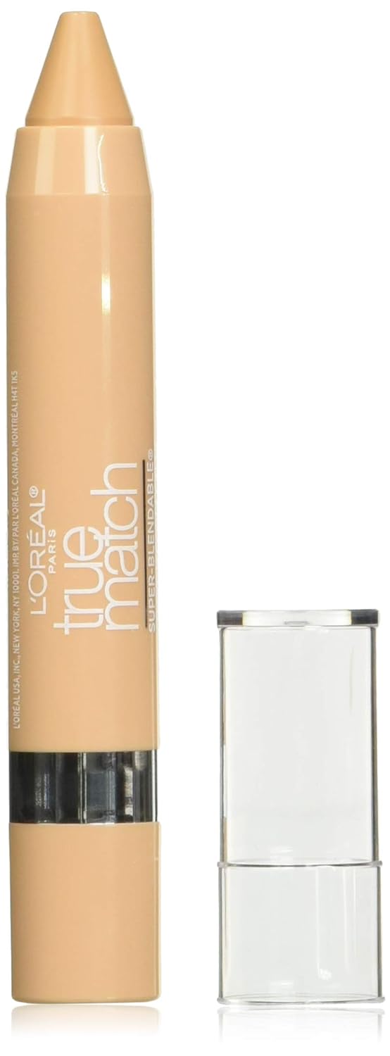 L'Oreal Paris True Match Super Blendable Crayon Concealer, Light/Medium Warm, 0.1 Oz