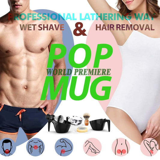 Anbbas Badger Hair Shaving Brush With 100G Shaving Soap Refill And Upgrade Lathering Way-Pop Mug A5 Melamine,Foaming Set For Men Wet Shave,Women Girls Hair Removal