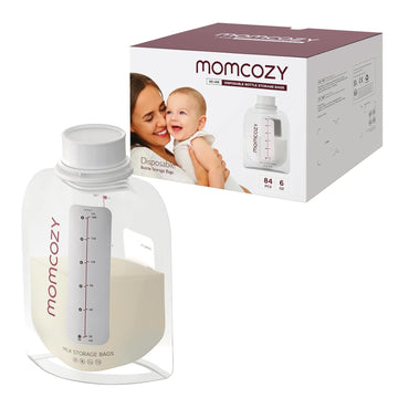 Momcozy Breast Milk Storage Bags, Wash-Free, Leakproof And Transfer-Free For Freezing, Heating And Feeding, Safety Material Milk Pouches For Disposable Baby Bottle Kit, 6 Ounce, 84Pcs