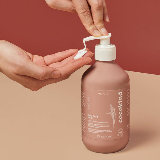 Cocokind Sake Body Lotion, Daily Lightweight Moisturizer Fragrance Free Body Lotion For Gentle Exfoliation, Support Skin Moisture Barrier, Smooth And Soft Skin, 12 Fl Oz