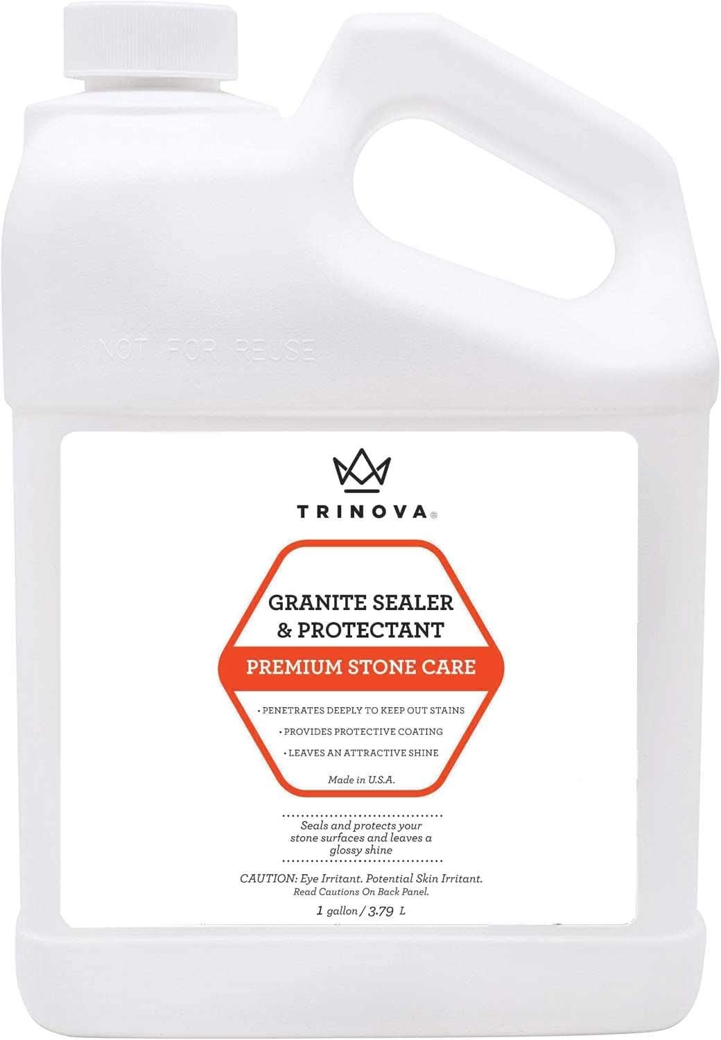 TriNova Granite Sealer & Protector Gallon Refill- Made in USA, Best Stone Polish, Protectant & Care Product - Easy Maintenance for Clean Countertop Surface, Marble, Tile 128 fl oz